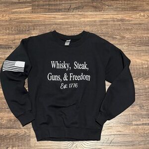 Black Graphic Crewneck Sweatshirt